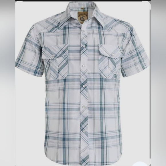 White and Blue Casual Button Down Shirt Lightweight Design - Picture 1 of 10